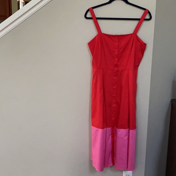 Gianni Bini Becca Color-block Button Dress. - Picture 3 of 12